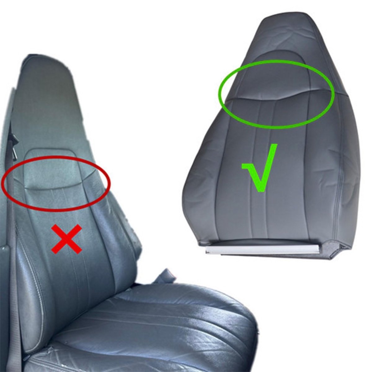 Front Driver Or Passenger Side Top Lean Back Seat Cover Dark Gray Microfiber Leather For Chevy Express Gmc Savana 1500 2500