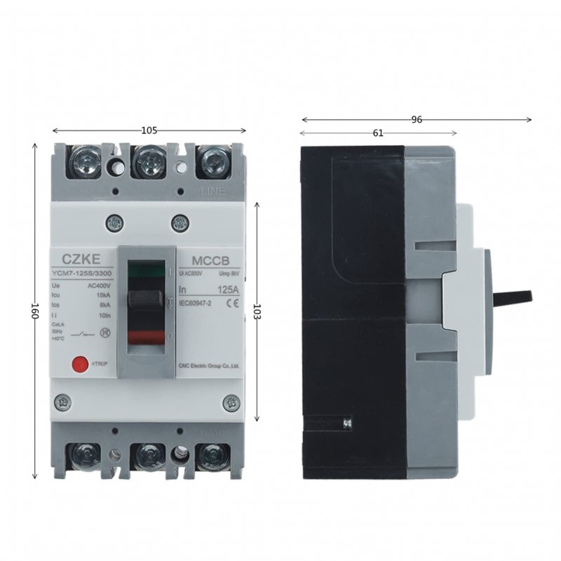 Iotup Ycm7-125s 3300 3p 125a Ac400v 15ka Mccb Moulded Case Circuit Breaker Solar Switch Motor Protection