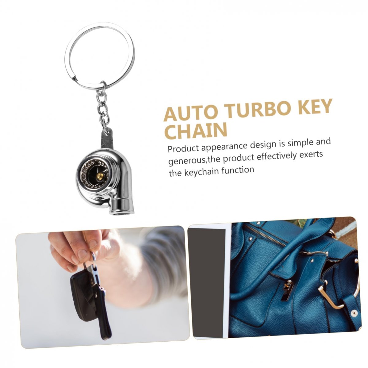 Supvox 2pcs Turbo Keychain Bag Hanging Keyring Pendant Turbocharger Backpack Charm Men Car Keychains For Boyfriend Mens Man