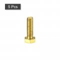 Uxcell Brass Hex Bolts 5 16-18x1 5pcs Fully Thread Grade 4 8 Solid Hexagon Head Bolt Machine Screws For Machinery