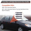 4 Pcs Exterior Door Handle Replacement Kit With Driver Key Hole Black For 2007 2010 Elantra And 2011 2012 Touring Hatchback