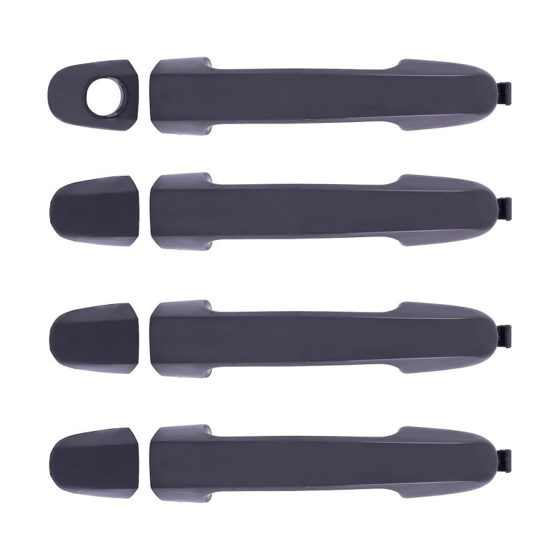 4 Pcs Exterior Door Handle Replacement Kit With Driver Key Hole Black For 2007 2010 Elantra And 2011 2012 Touring Hatchback