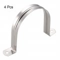 Uxcell 80mm 3 1 Rigid Pipe Strap 2 Holes 304 Stainless Steel Tension Tube Clip Clamp 4pcs