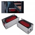Pit66 Trailer Tail Light 2pack Steel Boxes Housing Kit W 6inch Oval Red Led Lights 2 Inch Round Side Marker