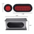 Pit66 Trailer Tail Light 2pack Steel Boxes Housing Kit W 6inch Oval Red Led Lights 2 Inch Round Side Marker
