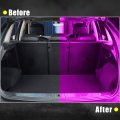 X Autohaux 4pcs Footwell Light For Tesla Model 3 Y S X Purple Lights Interior Car Pink Led Door Puddle Lighting Bulbs Trunk