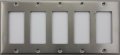 Brushed Satin Stainless Steel 5 Gang Wall Plate Gfi Rocker Openings 