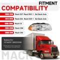 Hecasa Right Halogen Headlight W Bulbs For 1998-2018 Mack Cx Cxn Cxu Gu4 Gu5 Gu7 Gu8 Set Back Axle Front Headlamp Replacement
