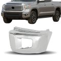 Chrome Steel Front Left Bumper End Cap Replacement For 2014-2021 Tundra To1004185 521130c050 With Parking Aid Sensor Hole 