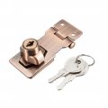 Uxcell Keyed Hasp Lock 80mm Twist Knob Locking For Door Cabinet Different Red Copper Tone
