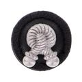 Vicenza Designs K1272 Equestre Rope Round Leather Knob Large Black Satin Nickel 