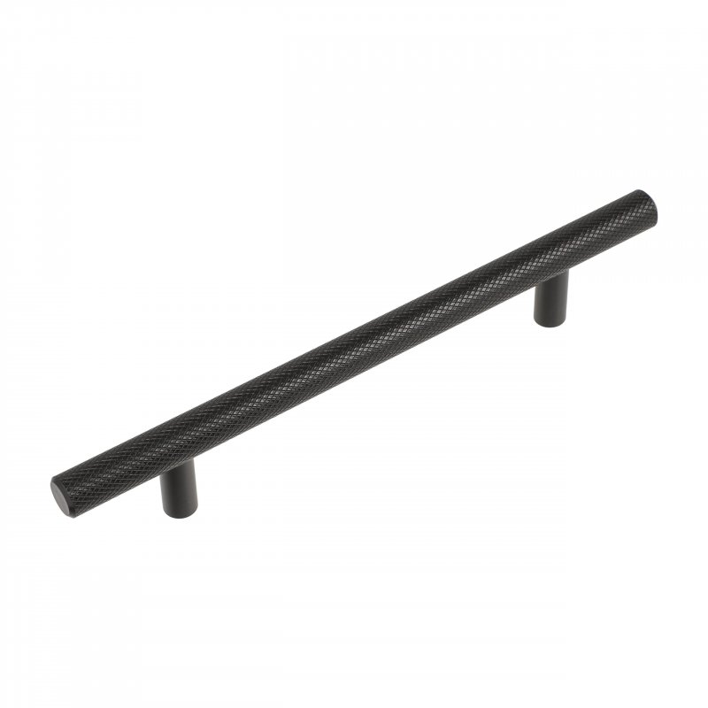 Hamilton Bowes The Criosso Collection Pull 128mm Center To 5 Matte Flat Black Knurled Bar Euro Modern Elegent Sophisticated
