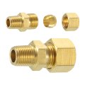 2pcs Brass Pipe Fitting 5 16 Od X 1 8 Npt Male Compression Tube Union Connector Straight Coupling Adapter Fit 