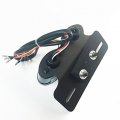 Universal Cat Eye Led Motorcycle Tail Brake Light With License Plate Holder Integrated Turn Signals Black And Red Smt-mt374-bk