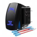 Mictuning Ls083001-hf Laser Roof Led Light Bar On-off Rocker Switch With Jumper Wire 5 Pin 20 Amp 12v Lights Blue