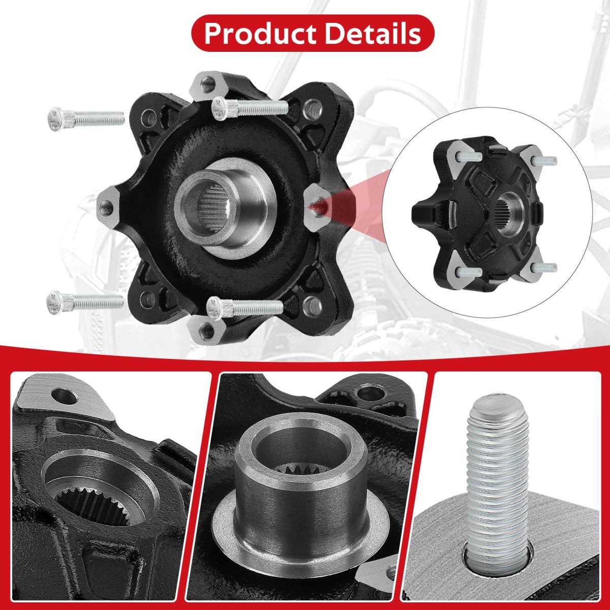 Front Wheel Hub Stud For Polaris Ranger 800 Diesel 900 700 Ace 570 067