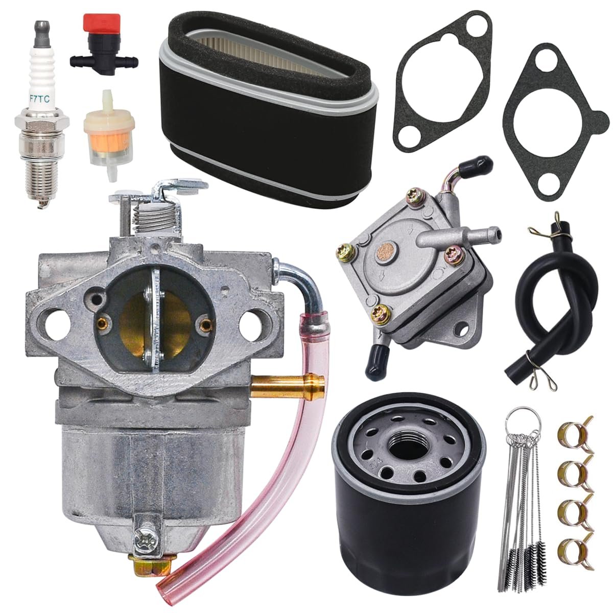 Carburetor Kit For Kawasaki Fc420v And Fc400v 4 Stroke Engines Replaces 15003-2154 15003-2153 15001-2972 With Air Filter Oil