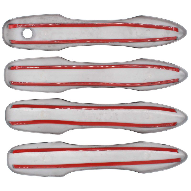 Set Of 4 Black Front Rear Left Right Exterior Door Handle Covers Without Smart Keyholes