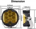 Zbyzf 5 Inch 50w Amber Yellow Led Work Light Bar Side Shooter Off Road Driving Spot Flood Combo Lamp Ip67 Waterproof Fog Lights