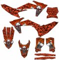2023 Sx Flaming Gearhead Orange Senge Graphics Complete Kit For Ktm 
