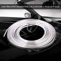 Kimiss 5meters Car Interior Decor Strip Trim Strips Door Dashboard Air Vent Steering-wheel Flexible Line Plating Silver