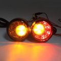 Httmt- Rear Chrome Led Running Brake Turn Signal Indicator Light Compatible With H-d Xl 883 1200 92-17 P N Mt224-019r-cd Sk