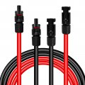 Opl5 50 Feet 10awg Solar Extension Cable With Female And Male Connector Storage Bag Red Black Panel Weatherproof For Rv Camper 