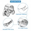 Uxcell 4pcs T-bolt Hose Clamp Working Range 20-22mm 201 Stainless Steel Intake Intercooler Clamps Adjustable Tube For Tubes