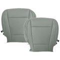 Secos Driver Passenger Side Bottom Replacement Leather Seat Cover Gray For Ford F-250 F-350 F-450 F-550 2017 2018 2019 2020 