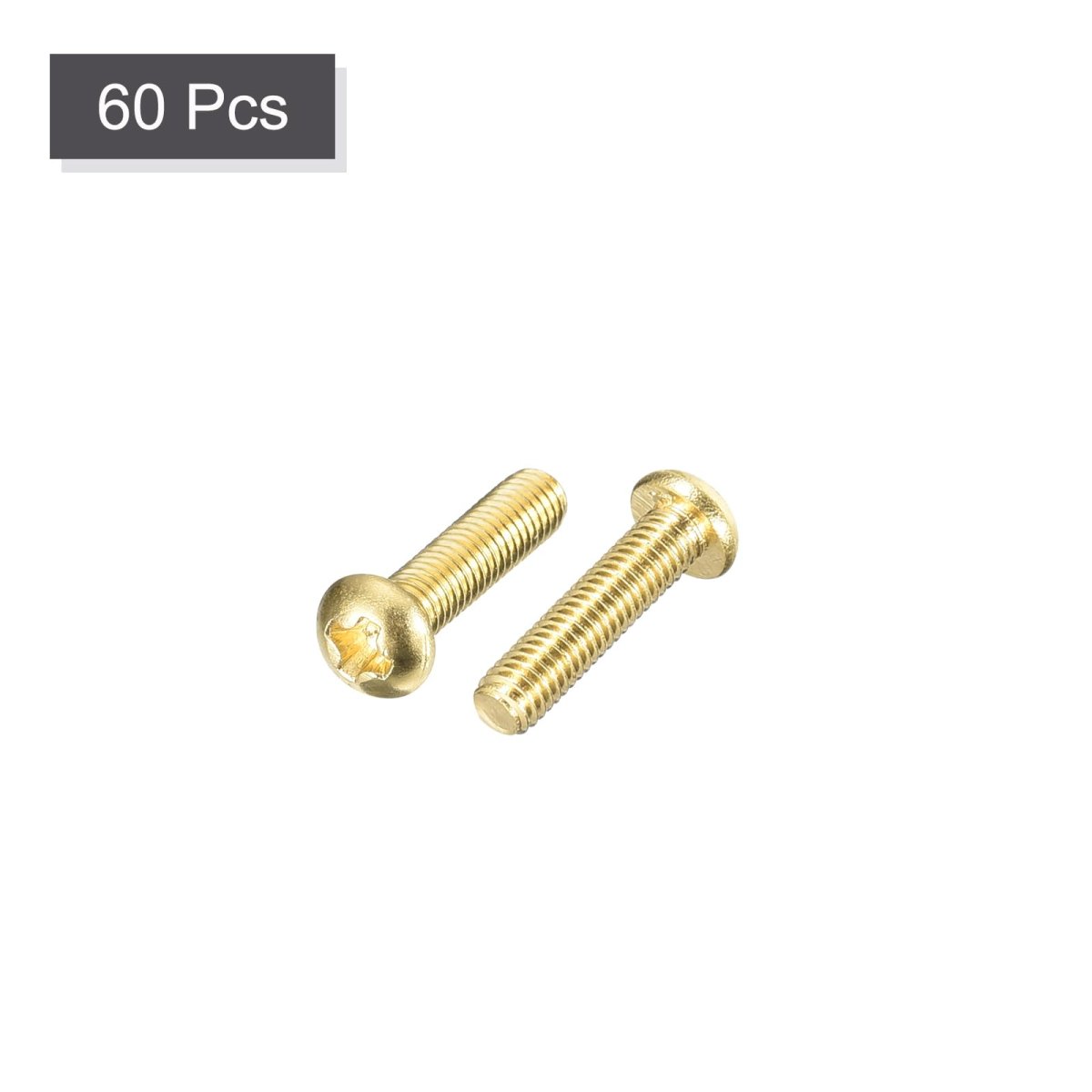 Brass Machine Screws M3x12mm Phillips Pan Head Fastener Bolts For Furniture Office Equipment Electronics 60pcs