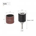 Uxcell 50 Pcs 1 Inch Sanding Sleeves Sandpaper Set 60 Grit With 2 0 79 Drum Mandrels For Rotary Tools
