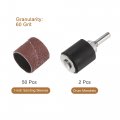 Uxcell 50 Pcs 1 Inch Sanding Sleeves Sandpaper Set 60 Grit With 2 0 79 Drum Mandrels For Rotary Tools
