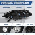 Auto Dynasty Led Projector Headlight Lamp Compatible With Toyota Camry L Le Se North American Built 2018-2022 Driver Left Side