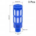 Uxcella Plastic Pneumatic Muffler Exhaust Air Line Silencer Bigger 1 4 Pt Blue 3pcs