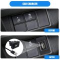 Car Dash Usb Port Charger For Toyota Prado 2012 2019 Male To Female Power Socket Adapter Ios And Android Black 34 X 23 Mm