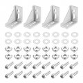 Uxcell 4set Inside Corner Bracket Gusset Kits 58x58x29mm 3060 Angle Connector For 3030 Series Aluminum Profile Silver 16 X