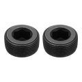 2pcs Male Thread Socket Pipe Plugs Pt 1-1 4 Carbon Steel Internal Hex Caps For Fitting And Sealing Black 