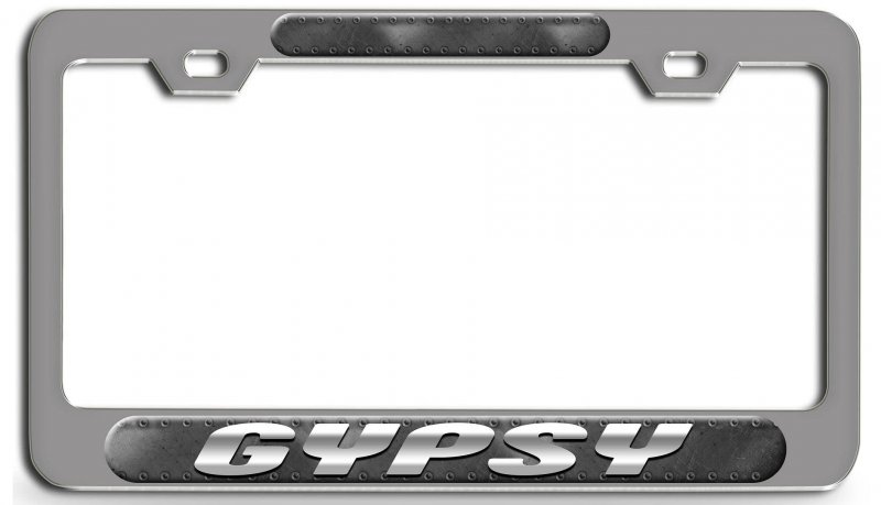 Gypsy Ch 3d Metal License Plate Frame Chrome Heavy Duty Steel Tag Holder For Auto Suv And Truck Universal Fit 12 In X 6