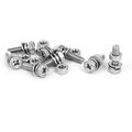 Uxcell M6 X 20mm 304 Stainless Steel Phillips Hex Head Bolts Nuts W Washers 8 Sets
