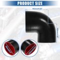 1 Set 89mm To 102mm 3 5 4 02 Id 90 Degree Elbow Coupler Silicone Hose 4-ply With 2 Pcs Clamps Black Red