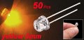 Uxcell 50 Pcs 5mm Straw Hat 2 Pin Yellow Led Light Emitting Diodes