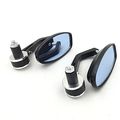 Hk Moto Black Silver 2x Adjustable Heavy Duty Street Bike Bar End Mirrors 7 8 For Bmw Suzuki Yamaha Honda Kawasaki Buell Ducati