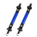 2pcs Car Universal Adjustable Front Bumper Lip Lever Splitter Support Rod Blue 
