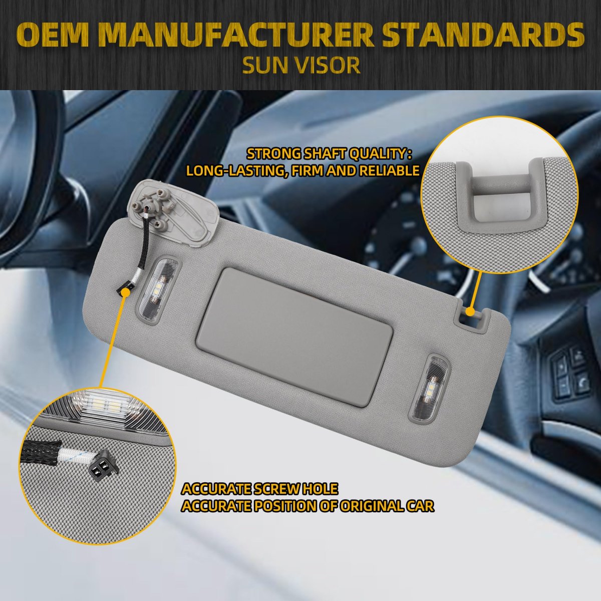 Dasbecan Left Driver Side Sun Visor For 2015-2019 Cadillac Escalade Chevrolet Silverado Suburban Tahoe Gmc Sierra Yukon