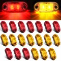 Tallew 20 Pieces 5 Inch 2 Diode Trailer Marker Lights Waterproof Led Side Light Oval Running For Truck Rv Exterior Surface 