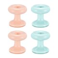 4 Pcs Toilet Button Pusher Round Shaped Flush Push Clean Easy Press For Long Nails Aid Protection Pink Blue 