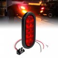 True Mods 6 Red Oval Led Trailer Tail Light Dot Fmvss 108 Sae S2tsi6p2 Grommet Plug Included Ip67 Waterproof Stop Turn Brake 