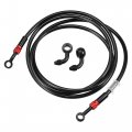 X Autohaux Brake Hose An3 28 90 Degree M10 Motorcycle Hydraulic Line Oil Pipe Fitting For Atv Motocross Racing Bike 200cm Black