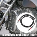X Autohaux Brake Hose An3 28 90 Degree M10 Motorcycle Hydraulic Line Oil Pipe Fitting For Atv Motocross Racing Bike 200cm Black