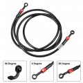 X Autohaux Brake Hose An3 28 90 Degree M10 Motorcycle Hydraulic Line Oil Pipe Fitting For Atv Motocross Racing Bike 200cm Black